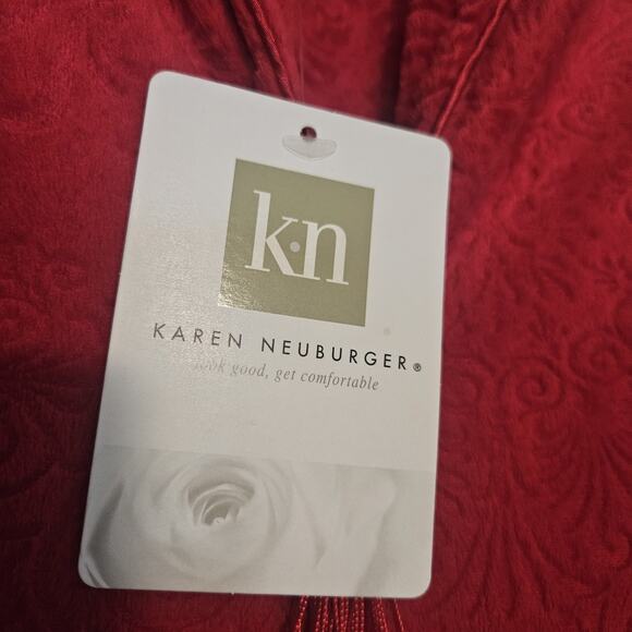 Karen Neuburger Medium Floral Plush Fleece Sleepwear Nightgown Robe Full Zip - Picture 7 of 10